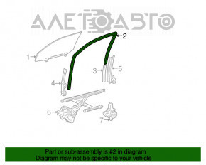Уплотнитель стекла передний правый Toyota Avalon 05-12