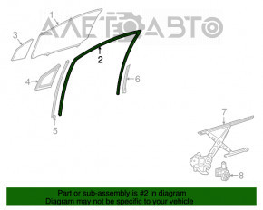 Уплотнитель стекла передний правый Toyota Prius 50 16-
