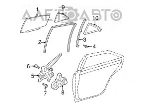 Garnitura de geam spate dreapta Toyota Camry v40