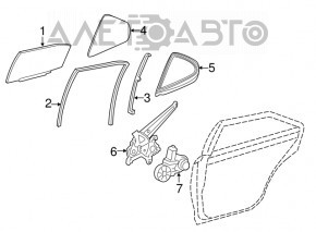 Уплотнитель стекла задний правый Toyota Camry v70 18-24