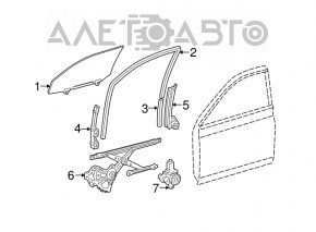 Уплотнитель стекла передний левый Toyota Avalon 05-12