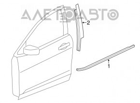 Panoul lateral dreapta față a ușii Chrysler 200 15-17