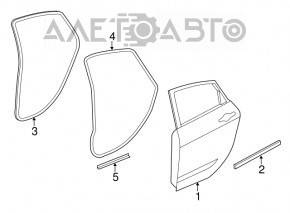 Уплотнитель двери задней правой Chrysler 200 15-17