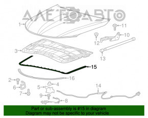 Garnitură capot Chrysler 200 15-17 lungă