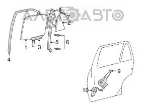 Garnitura ușii din spate stânga pentru Toyota Camry v30 2.4