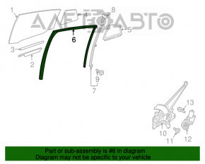 Уплотнитель стекла задний левый Toyota Prius 50 16-