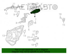 Механизм ручки двери задней правой Chrysler 200 15-17