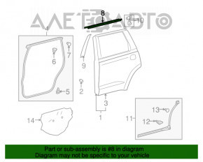 Moldură ușă ușă centrală spate dreapta sticlă Toyota Sequoia 08-16 mate