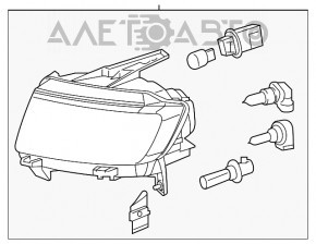 Фара передняя правая Jeep Compass 14-16 рест темная