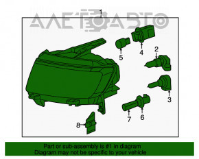 Far dreapta față Jeep Compass 14-16 restilizată întunecată