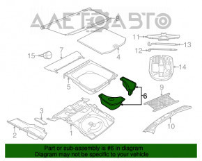 Suport de buzunar pentru portbagajul din dreapta Jeep Grand Cherokee WK2 14-21