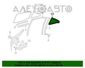 Garnitură de sticlă triunghiulară spate stânga Toyota Camry v40