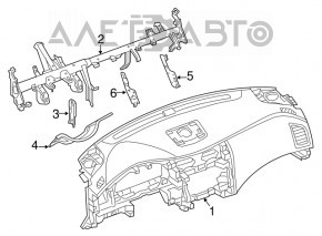 Torpedo fără airbag pentru panoul frontal Nissan Altima 13-18, negru