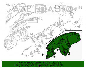 Panoul frontal al torpilei fără AIRBAG Infiniti FX35 FX45 03-08 gri.