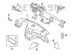 Panoul frontal al torpilei fără AIRBAG pentru Infiniti G25 G35 G37 4d 06-14 cu navigație.