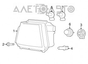 Фара передняя левая голая Dodge Journey 13-20 темная, песок, царапины