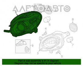 Far stânga goală Fiat 500L 14-