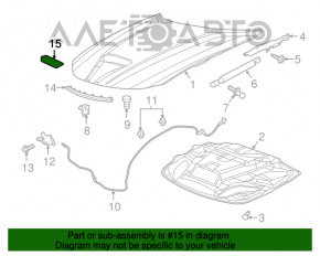 Inserția conductei de aer a capotei centrală pentru Dodge Charger 15-20 rest SRT