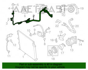 Tubul de aer condiționat lung pentru Jeep Cherokee KL 14-18 2.4