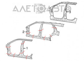 Bara centrală stânga a caroseriei Jeep Grand Cherokee WK2 11-21