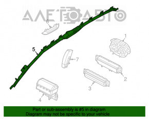 Perna de siguranță airbag, cortina laterală dreapta pentru Fiat 500L 14-