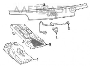 Iluminarea numărului de la ușa portbagajului stânga Jeep Grand Cherokee WK2 14-16