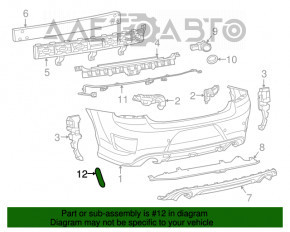 Capacul de evacuare din spate stânga Dodge Charger 15-20 restilizat crom