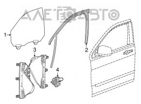 Стеклоподъемник с мотором передний правый Jeep Cherokee KL 14-