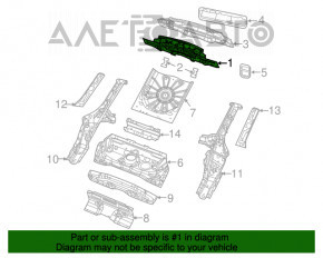 Задняя панель Jeep Compass 17- 2 части