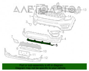 Suportul central inferior al bara de protectie fata pentru Jeep Compass 17-