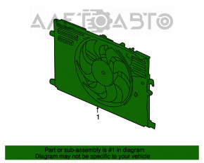 Difuzorul carcasei radiatorului asamblat pentru Fiat 500X 16-17 2.4