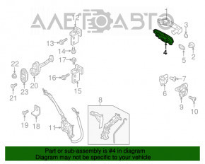 Mecanismul manetei ușii din fața dreapta a Fiat 500X 16-