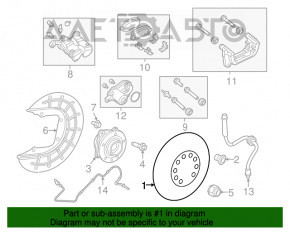 Placă de frână spate stânga Fiat 500X 16-17 12mm