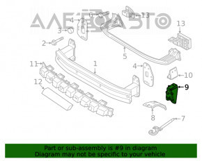 Suportul de cârlig de remorcare din fața bara de protecție spate dreapta pentru Jeep Renegade 15- Trailhawk