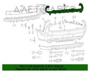 Верхняя вставка заднего бампера Dodge Challenger 15-19 рест обрамление фонаря