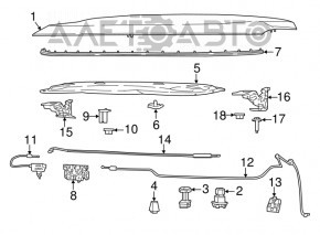 Bara de capota dreapta Jeep Compass 17- tip2 nou OEM original