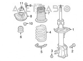 Arcul de suspensie față stânga Fiat 500X 16-18 FWD