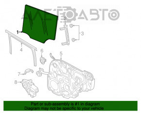 Geamul ușii din spate dreapta Fiat 500X 16-