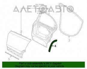 Garnitura ușii din spate stânga Fiat 500X 16- pe muchie