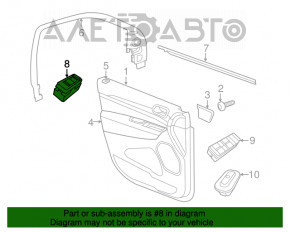 Controlul geamului electric din față dreapta pentru Jeep Grand Cherokee WK2 11-21 negru