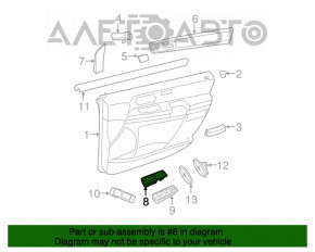 Controlul geamului electric din partea dreapta față a Dodge Grand Caravan 11-20