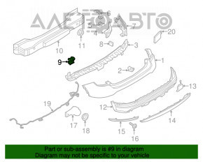 Absorbantul de șocuri din spate, stânga, pentru Fiat 500X 16-