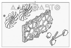 Difuzorul carcasei radiatorului asamblat pentru Infiniti Q50 14-15 3.7 nou TYC Taiwan