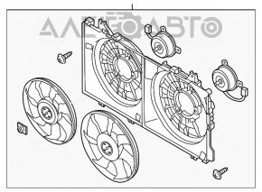 Difuzorul carcasei radiatorului asamblat Mazda 3 14-18 BM 2.0 2.5 nou TYC Taiwan