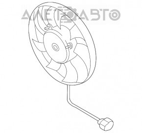 Ventilatorul de răcire dreapta pentru VW CC 08-17, nou, TYC Taiwan.