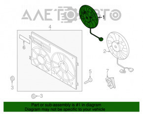 Ventilatorul de răcire dreapta pentru VW CC 08-17, nou, TYC Taiwan