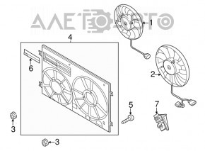 Ventilatorul de răcire dreapta pentru VW CC 08-17, nou, TYC Taiwan