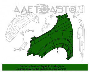 Aripa din față stânga Fiat 500X 16-