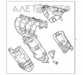 Colector de evacuare cu catalizator pentru Jeep Compass 17-22 2.4