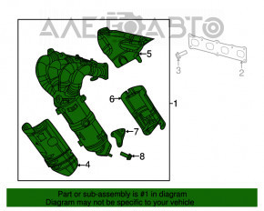 Colector de evacuare cu catalizator pentru Jeep Compass 17-22 2.4